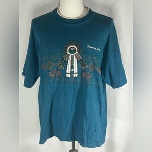 Signal Sports Ringer Style Native American Flaming Gorge w/Bison Vintage T-Shirt